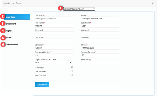 Update User Data  1-1
